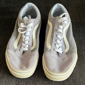 Vans Light Gray, Blue and White Sneakers